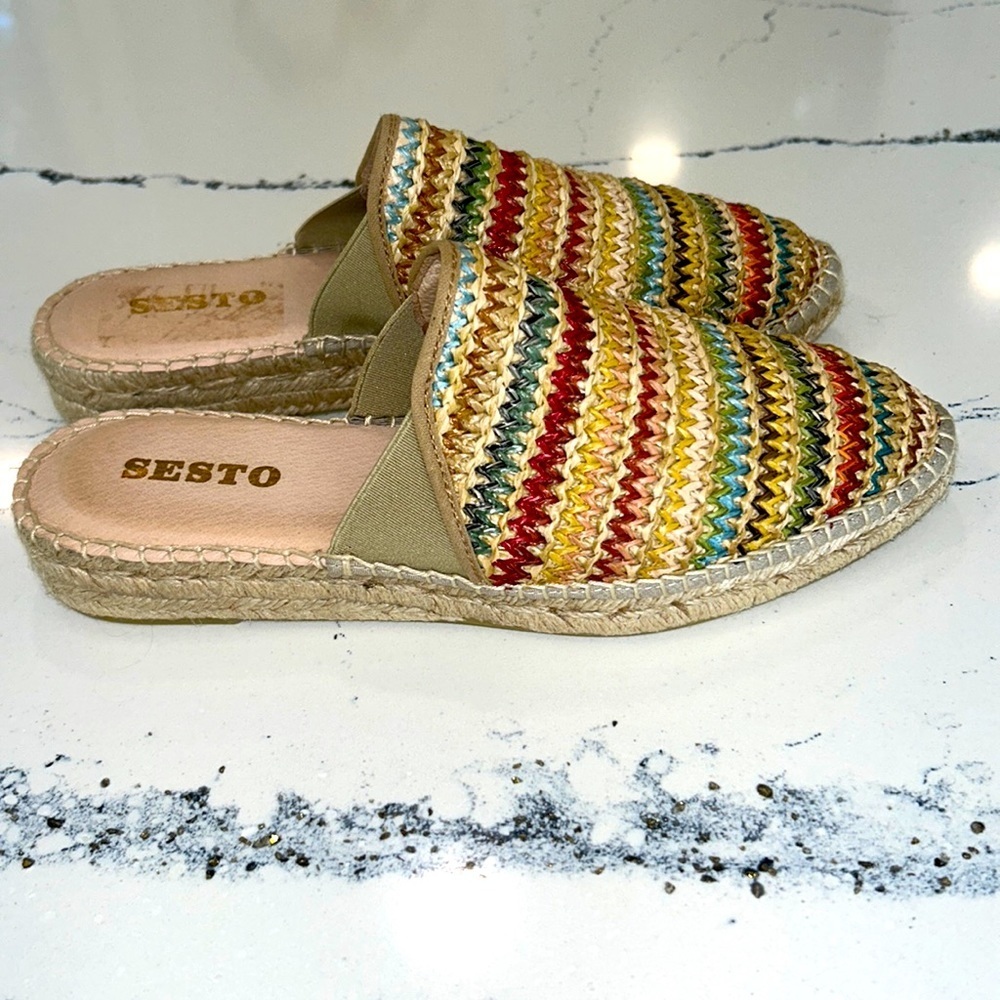 Sesto NWT Backless Fabric Rattan Mules in Assorted Colors from Spain sz.8 NWOT
